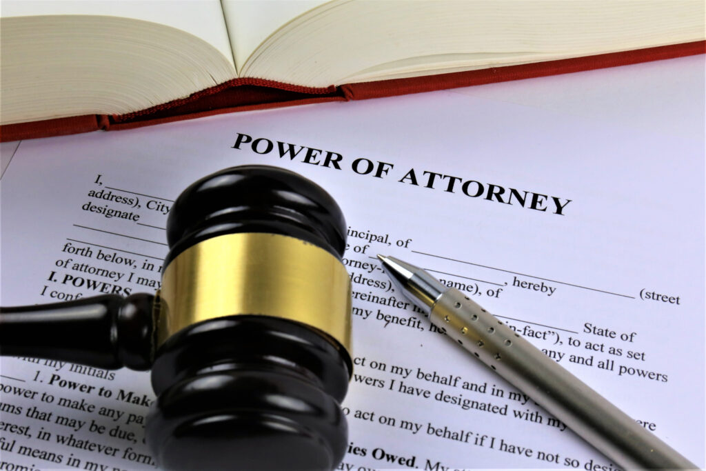 Signed power of attorney